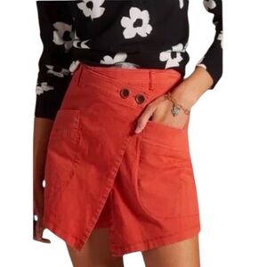 Anthropologie Rust Crossover Mini Skort